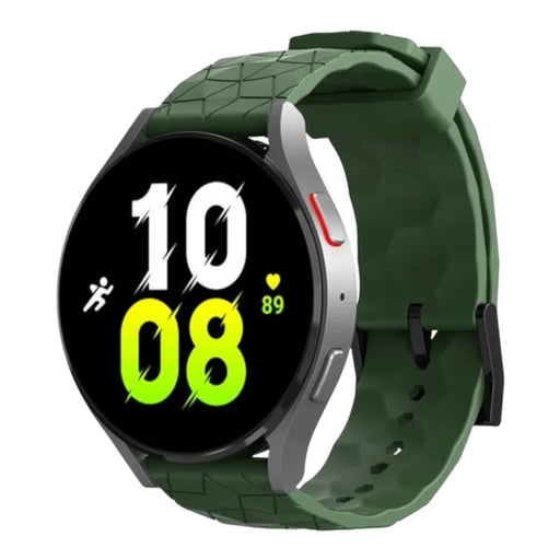 army-green-hex-patternsamsung-galaxy-watch-5-(40-44mm)-watch-straps-nz-silicone-football-pattern-watch-bands-aus