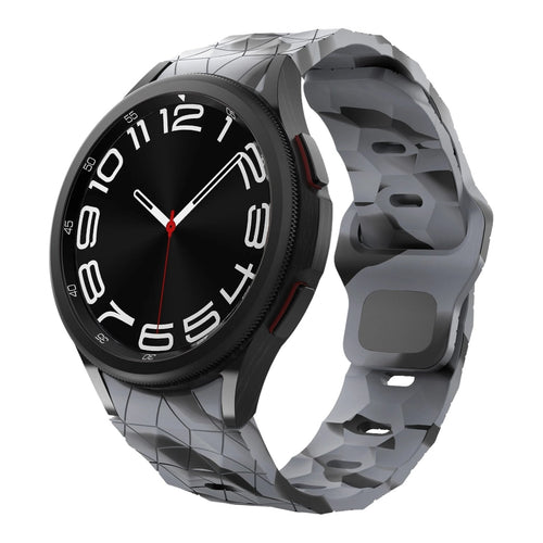 grey-camo-hex-patternsamsung-galaxy-watch-6-classic-(47mm)-watch-straps-nz-silicone-football-pattern-watch-bands-aus