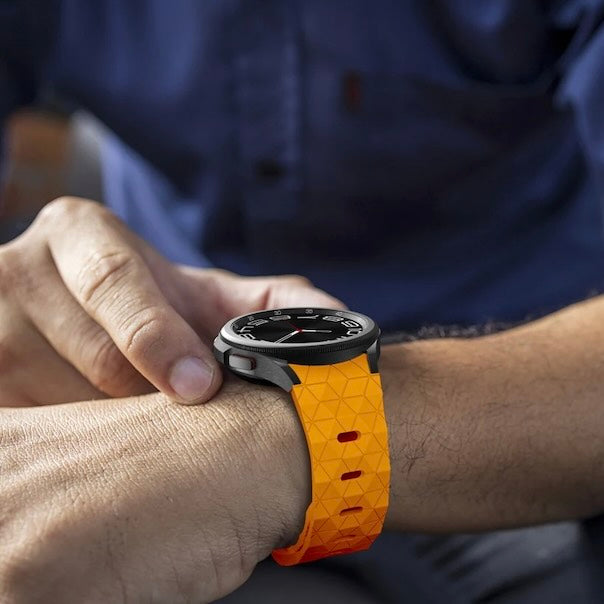 orange-hex-patterngoogle-pixel-watch-watch-straps-nz-silicone-football-pattern-watch-bands-aus