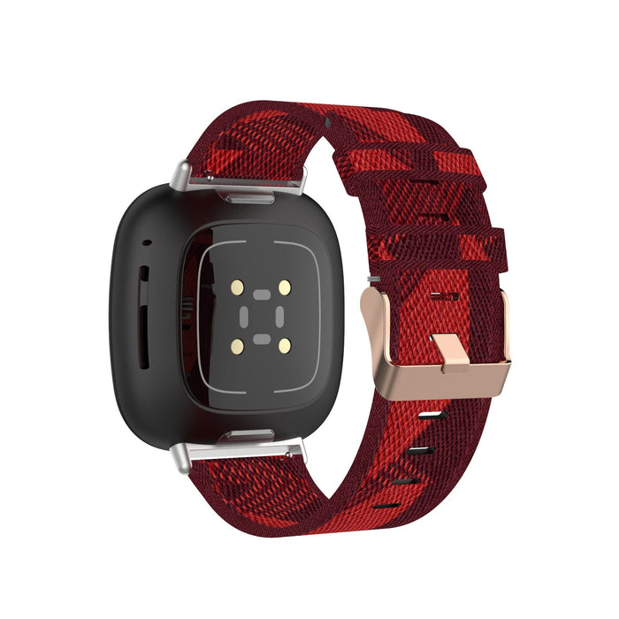 red-pattern-fitbit-versa-watch-straps-nz-canvas-watch-bands-aus