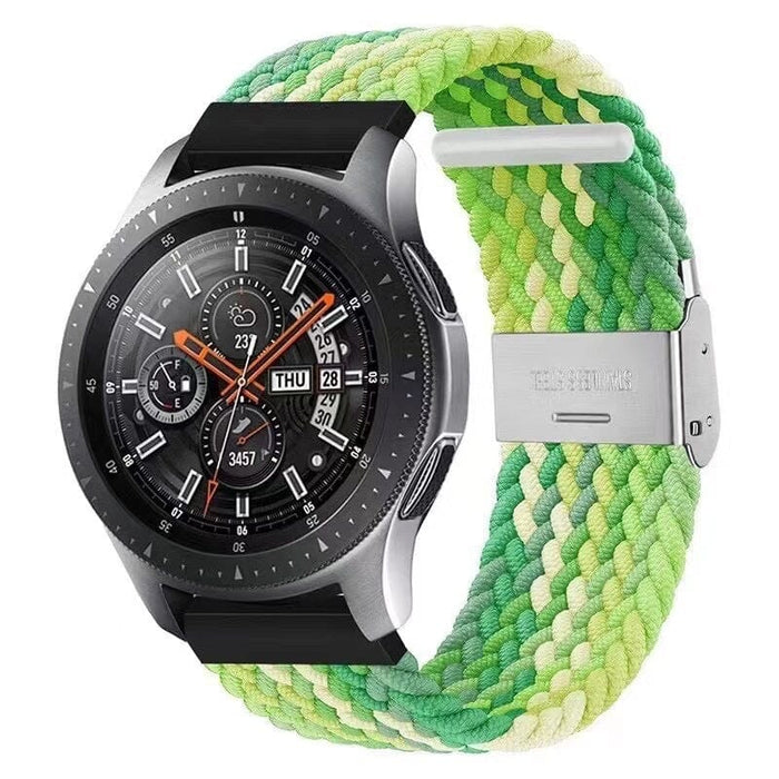 green-white-samsung-galaxy-watch-6-classic-(47mm)-watch-straps-nz-nylon-braided-loop-watch-bands-aus