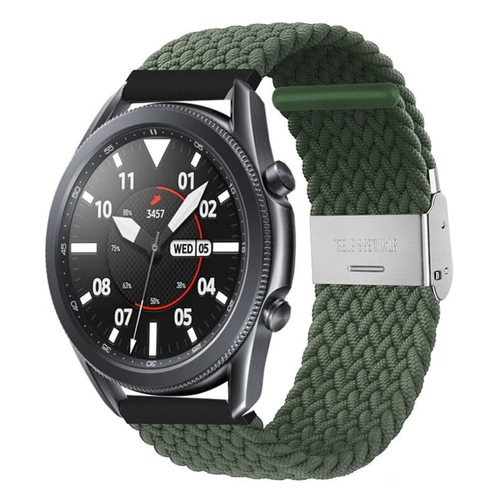 green-samsung-galaxy-watch-6-classic-(47mm)-watch-straps-nz-nylon-braided-loop-watch-bands-aus