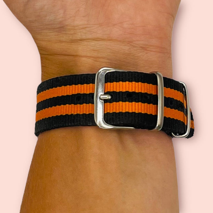 black-orange-samsung-galaxy-watch-5-(40-44mm)-watch-straps-nz-nato-nylon-watch-bands-aus