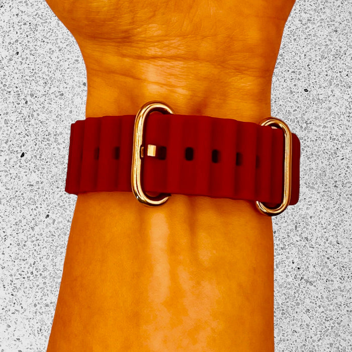 maroon-ocean-bands-garmin-22mm-range-watch-straps-nz-ocean-band-silicone-watch-bands-aus