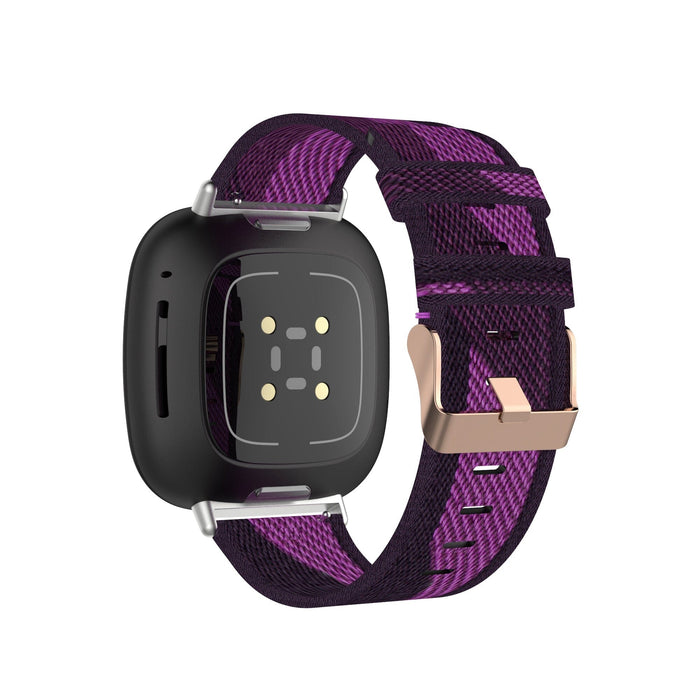 purple-pattern-fitbit-versa-4-watch-straps-nz-canvas-watch-bands-aus