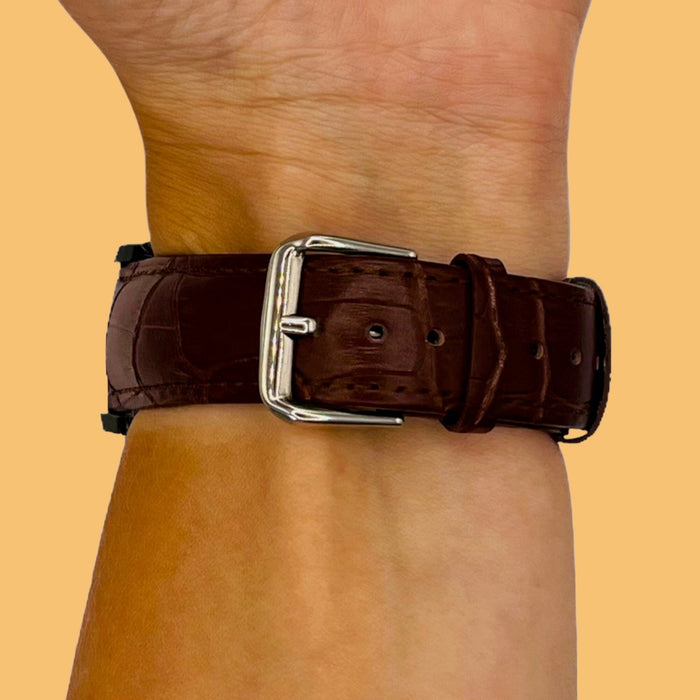 dark-brown-garmin-approach-s40-watch-straps-nz-snakeskin-leather-watch-bands-aus