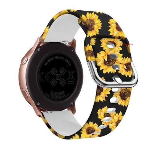 sunflowers-black-garmin-22mm-range-watch-straps-nz-pattern-straps-watch-bands-aus