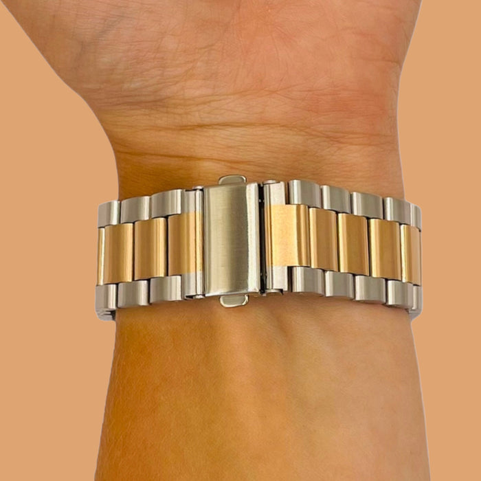 silver-rose-gold-metal-garmin-forerunner-965-watch-straps-nz-stainless-steel-link-watch-bands-aus