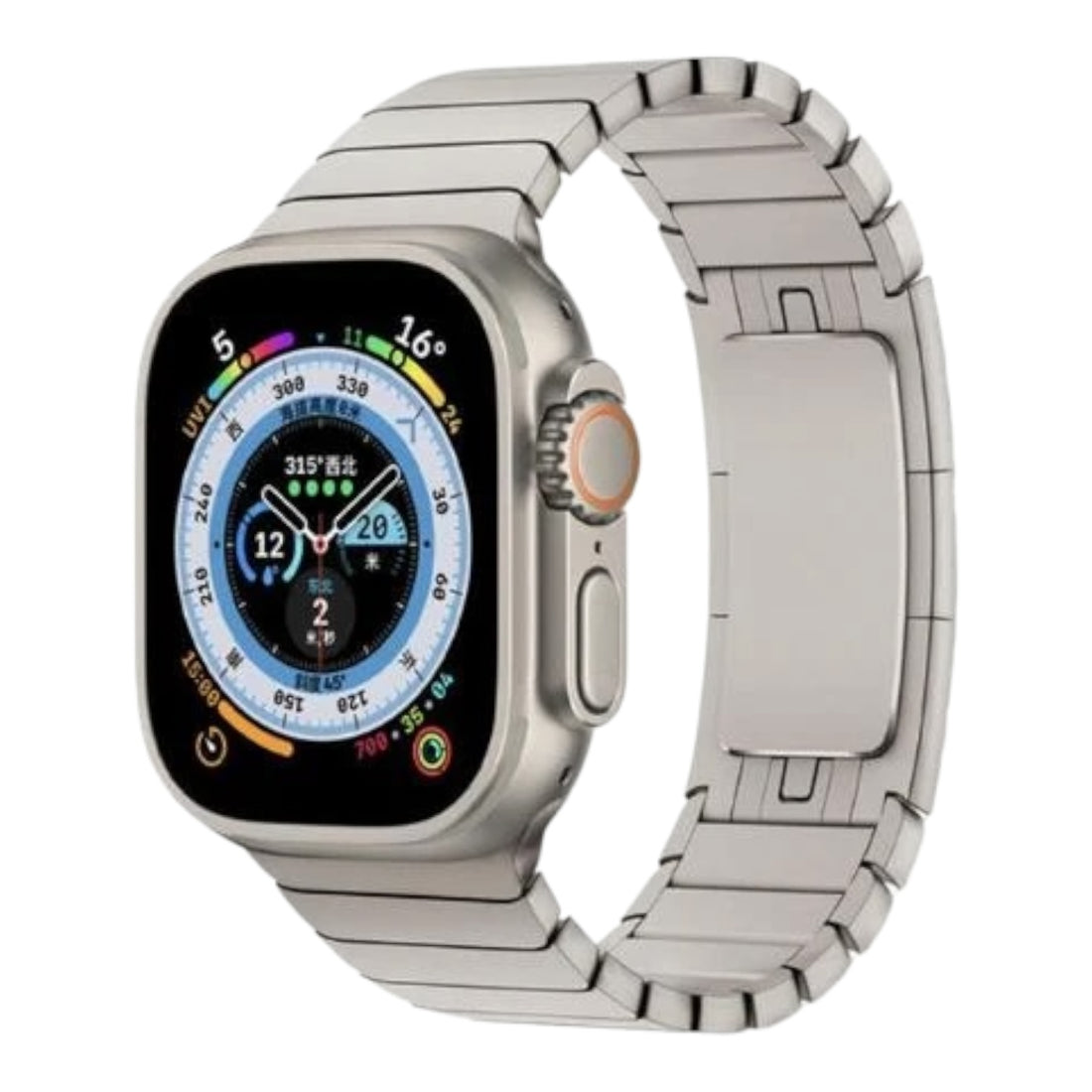 Apple-Watch-Ultra-Titanium-Link-Watch-Straps-Metal-Link-Watch-Bands-Starlight