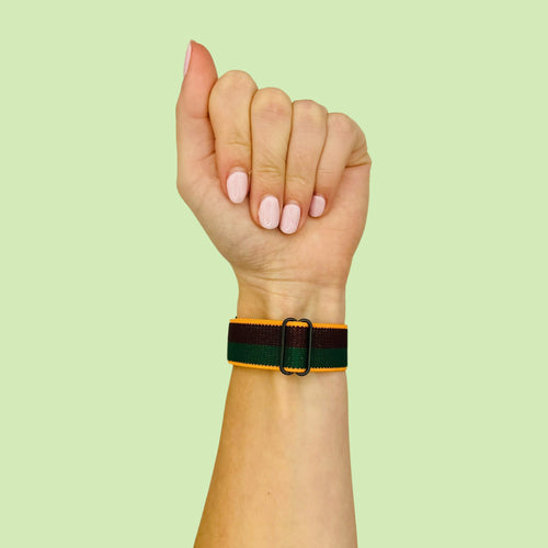 green-brown-orange-stripe-huawei-watch-2-pro-watch-straps-nz-braided-loop-flex-watch-bands-aus