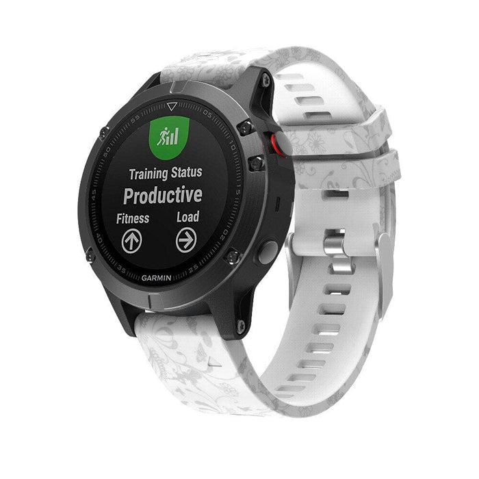 flowers-white-garmin-descent-g2-watch-straps-nz-pattern-silicone-watch-bands-aus