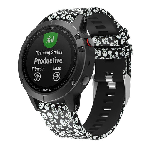 skull-crossbones-garmin-forerunner-970-watch-straps-nz-pattern-silicone-watch-bands-aus