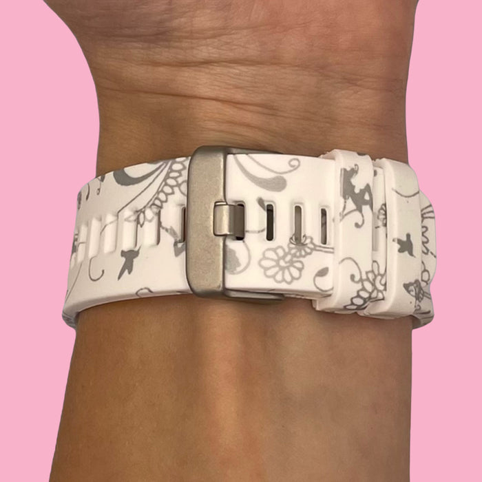 flowers-white-garmin-descent-g2-watch-straps-nz-pattern-silicone-watch-bands-aus