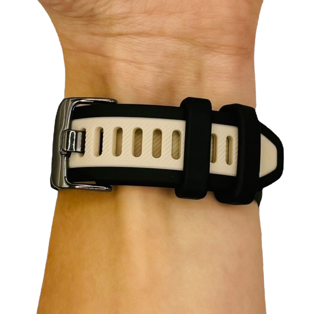 black-beige-garmin-forerunner-55-watch-straps-nz-dual-colour-silicone-watch-bands-aus-996614