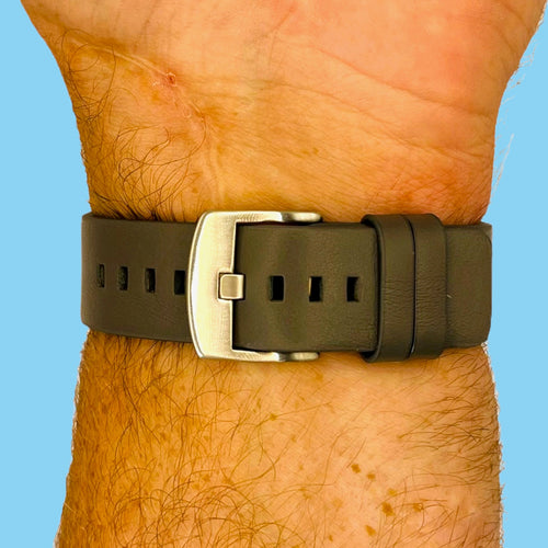 grey-silver-buckle-huawei-watch-5-(42mm)-watch-straps-nz-leather-watch-bands-aus