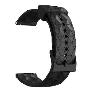 black-hex-patternwahoo-elemnt-rival-watch-straps-nz-silicone-football-pattern-watch-bands-aus