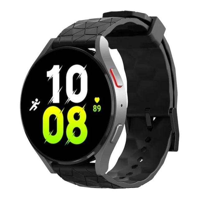 black-hex-pattern-withings-steel-hr-(40mm),-steel-hr-sport,-scanwatch-(42mm),-scanwatch-2-watch-straps-nz-silicone-football-pattern-watch-bands-aus