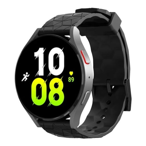black-hex-pattern-garmin-vivoactive-6--watch-straps-nz-silicone-football-pattern-watch-bands-aus