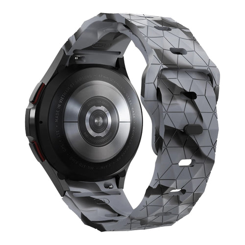 grey-camo-hex-patternsamsung-galaxy-watch-6-(44mm)-watch-straps-nz-silicone-football-pattern-watch-bands-aus