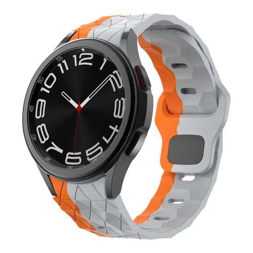 grey-orange-hex-pattern-oppo-watch-x2-mini-watch-straps-nz-silicone-football-pattern-watch-bands-aus