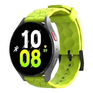 lime-green-hex-patternsamsung-galaxy-watch-6-classic-(43mm)-watch-straps-nz-silicone-football-pattern-watch-bands-aus
