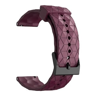maroon-hex-patternwahoo-elemnt-rival-watch-straps-nz-silicone-football-pattern-watch-bands-aus
