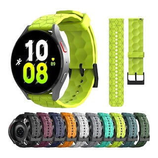 black-hex-pattern-samsung-galaxy-watch-8-classic-(46mm)-watch-straps-nz-silicone-football-pattern-watch-bands-aus
