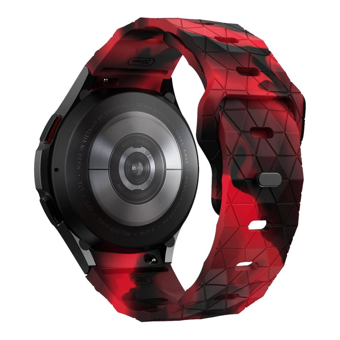 red-camo-hex-patternsamsung-galaxy-watch-6-(44mm)-watch-straps-nz-silicone-football-pattern-watch-bands-aus