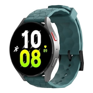stone-green-hex-patternsamsung-galaxy-watch-6-(44mm)-watch-straps-nz-silicone-football-pattern-watch-bands-aus