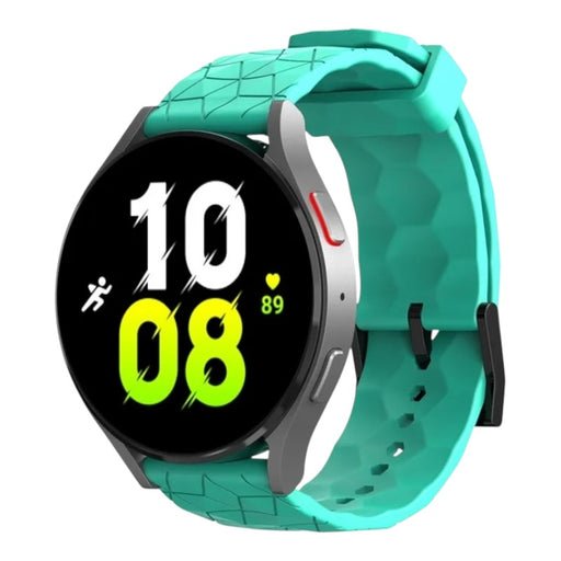 teal-hex-pattern-garmin-fenix-9-(51mm)-watch-straps-nz-silicone-football-pattern-watch-bands-aus