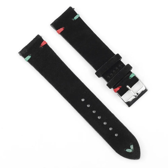 black-red-green-garmin-descent-mk3-mk3i-(43mm)-watch-straps-nz-suede-watch-bands-aus