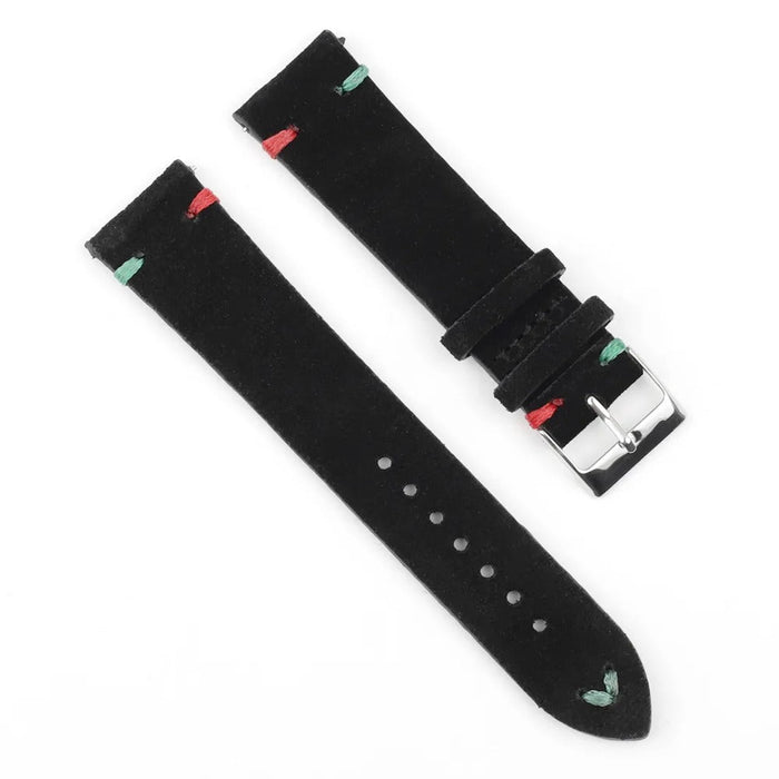 black-red-green-huawei-watch-5-(46mm)-watch-straps-nz-suede-watch-bands-aus