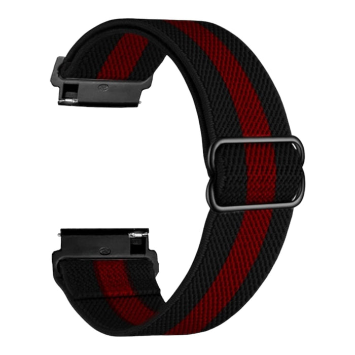 black-red-stripe-ticwatch-gtx-watch-straps-nz-braided-loop-flex-watch-bands-aus
