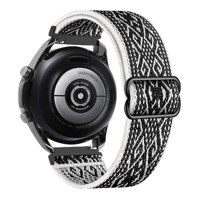 bohemian-black-white-ticwatch-s-s2-watch-straps-nz-braided-loop-flex-watch-bands-aus