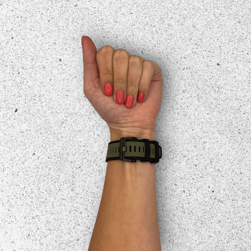 army-green-garmin-approach-s70-(47mm)-watch-straps-nz-dual-colour-sports-watch-bands-aus