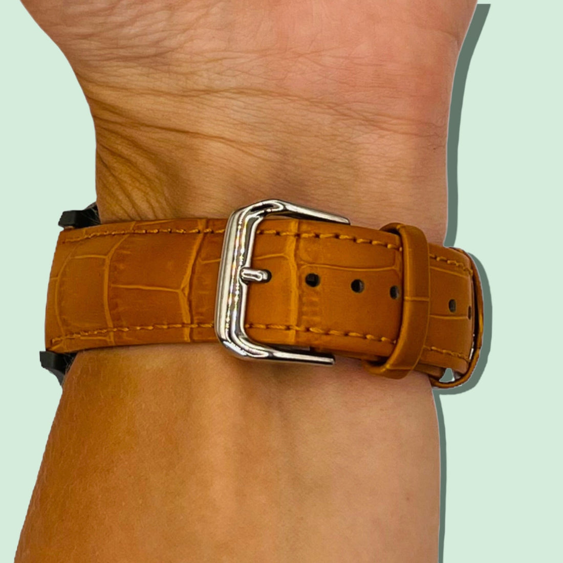 brown-ticwatch-5-pro-watch-straps-nz-snakeskin-leather-watch-bands-aus
