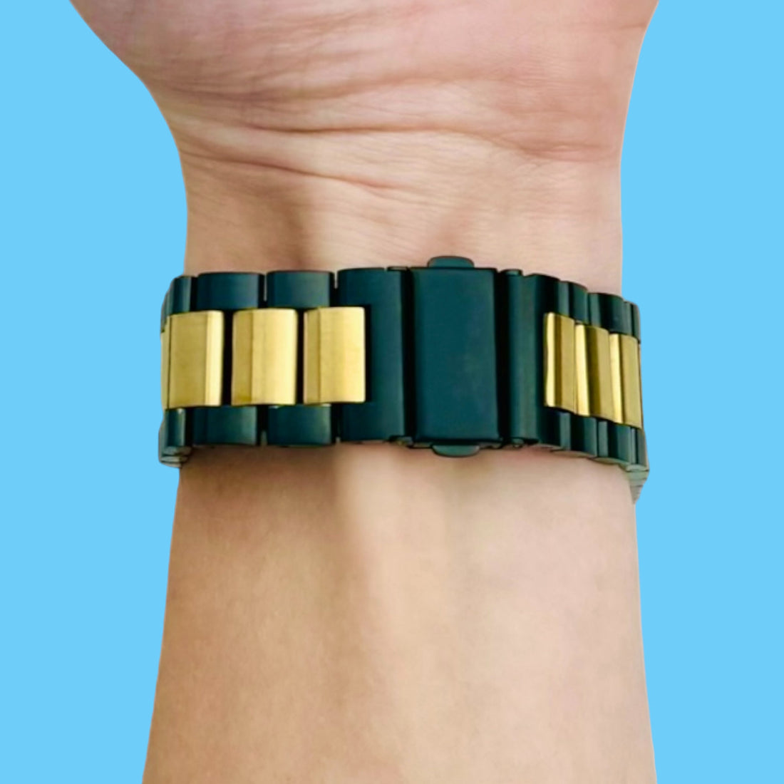black-gold-metal-garmin-fenix-6-watch-straps-nz-stainless-steel-link-watch-bands-aus