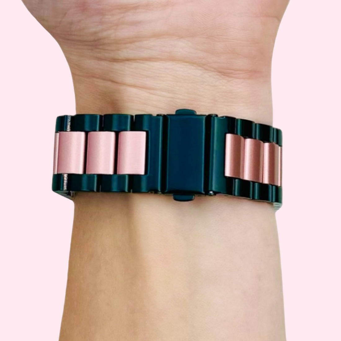 black-rose-pink-metal-huawei-watch-gt3-46mm-watch-straps-nz-stainless-steel-link-watch-bands-aus-991094