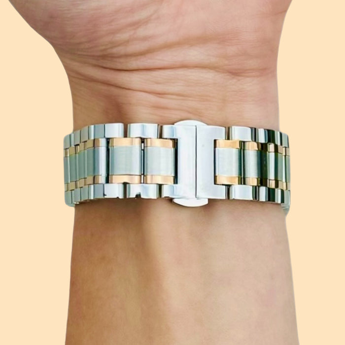 silver-rose-gold-stripe-metal-huawei-watch-3-pro-watch-straps-nz-stainless-steel-link-watch-bands-aus