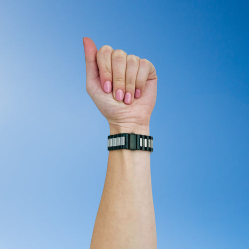 black-silver-metal-garmin-forerunner-265-watch-straps-nz-stainless-steel-link-watch-bands-aus