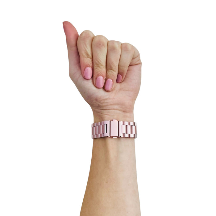 rose-pink-metal-garmin-venu-4-(41mm)-watch-straps-nz-stainless-steel-link-watch-bands-aus