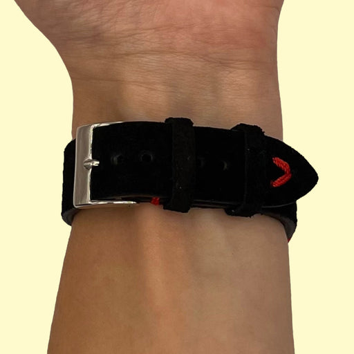 black-red-garmin-fenix-5s-watch-straps-nz-suede-watch-bands-aus