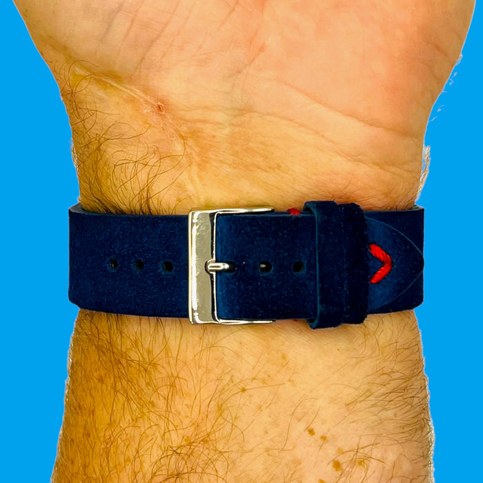 navy-blue-red-garmin-fenix-6s-watch-straps-nz-suede-watch-bands-aus