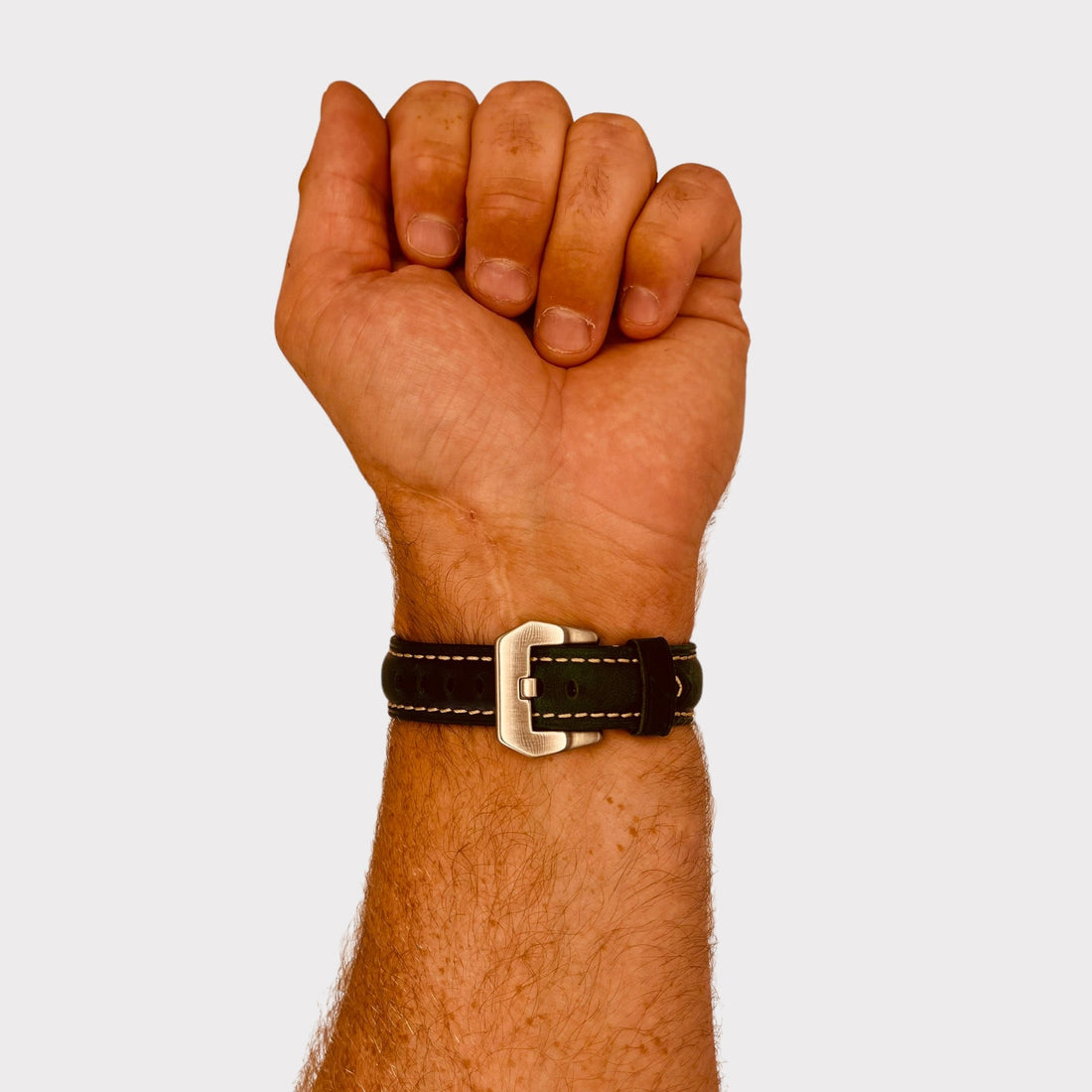 green-silver-buckle-garmin-venu-x1-watch-straps-nz-retro-leather-watch-bands-aus