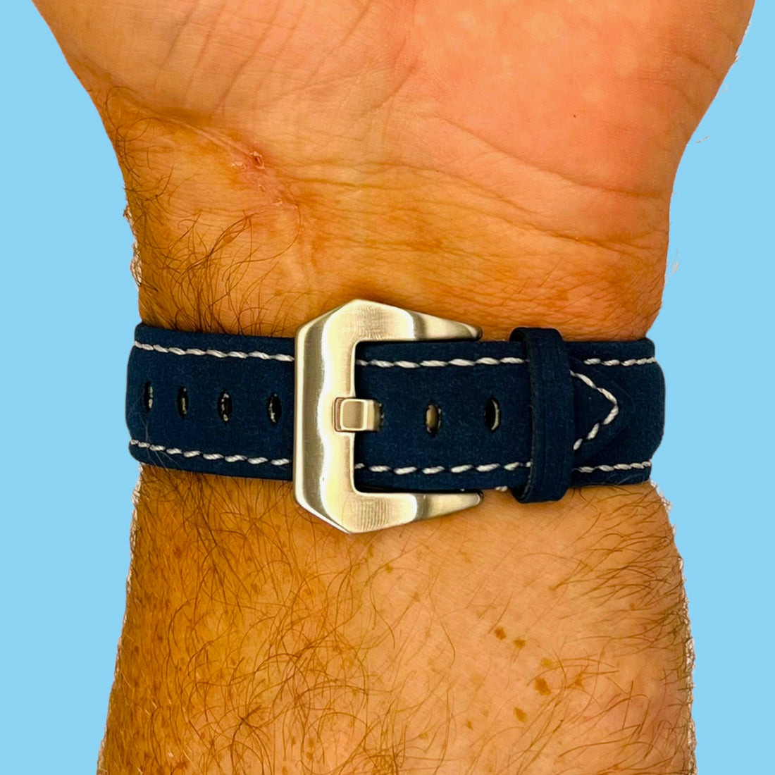 blue-silver-buckle-garmin-venu-x1-watch-straps-nz-retro-leather-watch-bands-aus