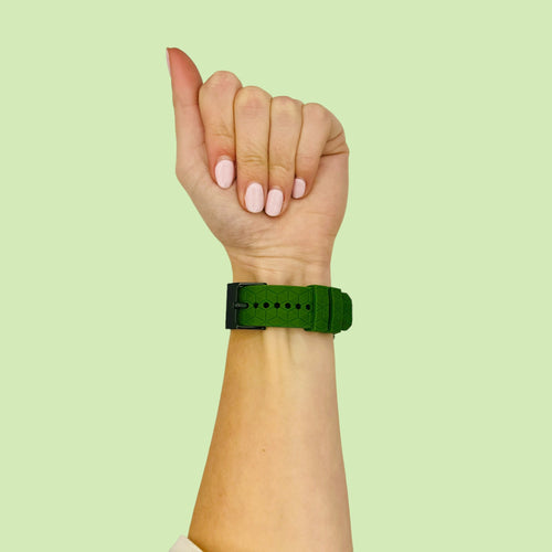 army-green-hex-pattern-garmin-quatix-8-(51mm)-watch-straps-nz-silicone-football-pattern-watch-bands-aus