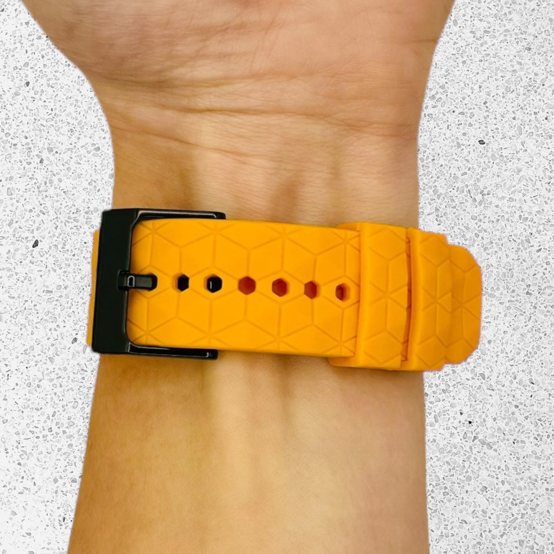 orange-hex-pattern-coros-apex-4-(46mm)-watch-straps-nz-silicone-football-pattern-watch-bands-aus