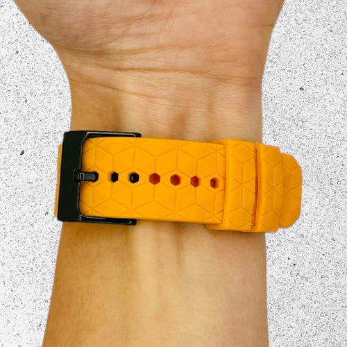 orange-hex-pattern-garmin-venu-4-(45mm)-watch-straps-nz-silicone-football-pattern-watch-bands-aus