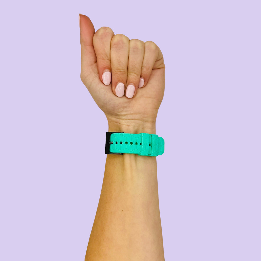 teal-hex-pattern-huawei-watch-fit-4-pro-watch-straps-nz-silicone-football-pattern-watch-bands-aus
