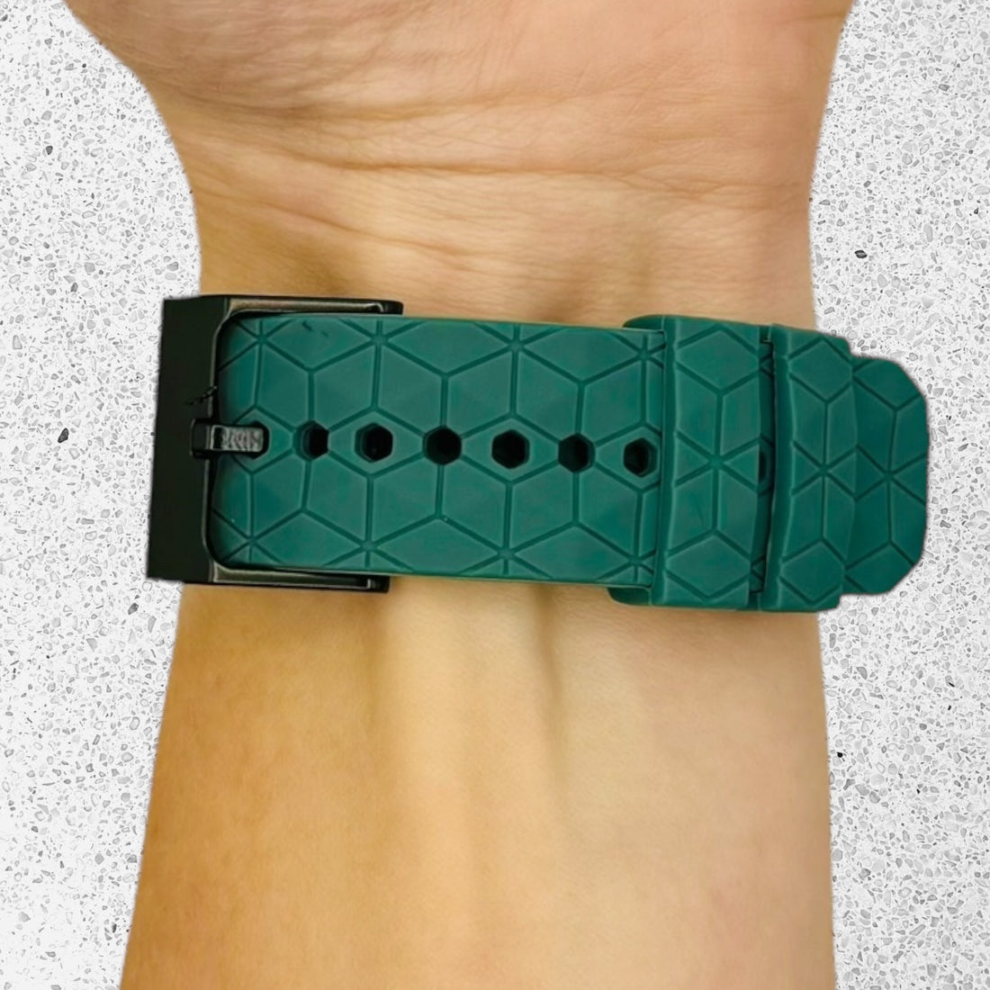 stone-green-hex-pattern-garmin-forerunner-955-watch-straps-nz-silicone-football-pattern-watch-bands-aus-996404